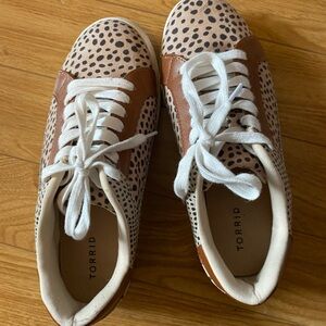 Torrid Brown and Cream Polka Dot Sneakers